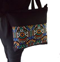 Womens Tribal Print denim handbag